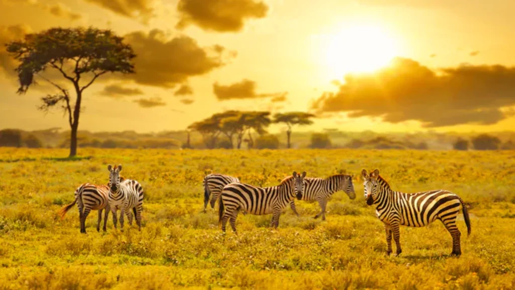 Zebra sun set, Tanzania